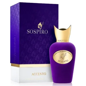 عطر سوسپیرو اکسنتو با شیشه شفاف و درپوش طلایی لوکس